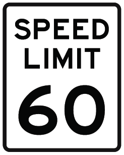 60 mph speed limit sign