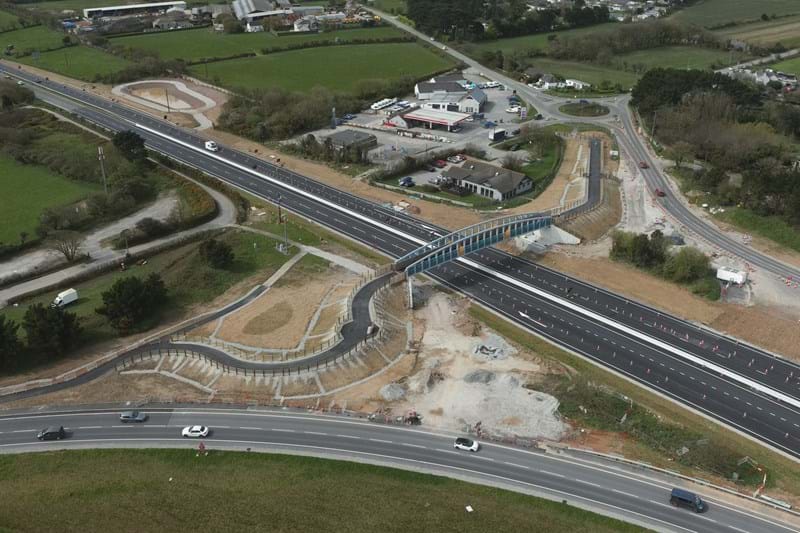 The newly opened Chiverton pedestrian, cycling and horseriding bridge