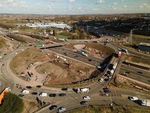Aerial view over the Junction March 2021