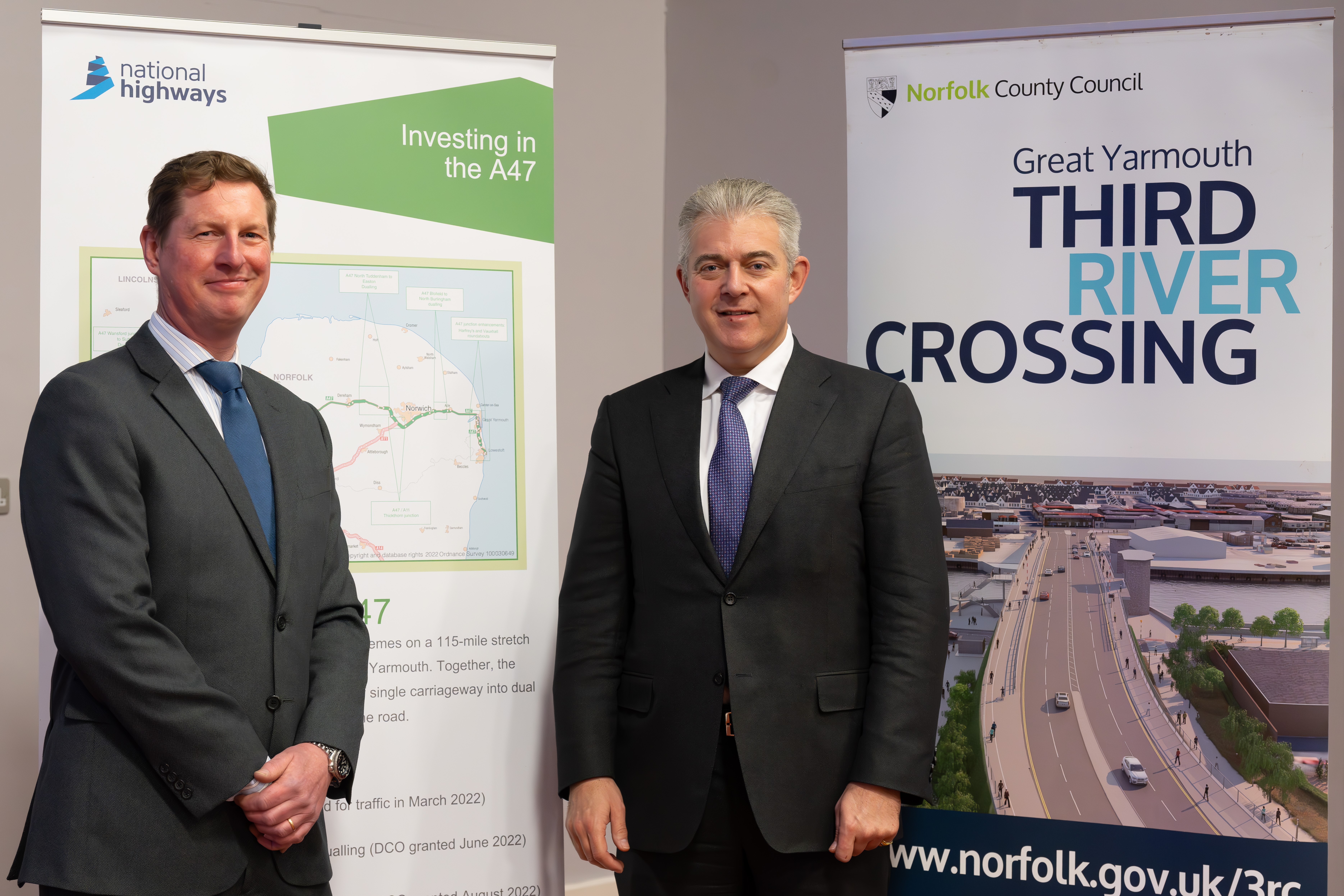 Our director Matt Stafford meets with Sir Brandon Lewis MP to formally open the new roundabout