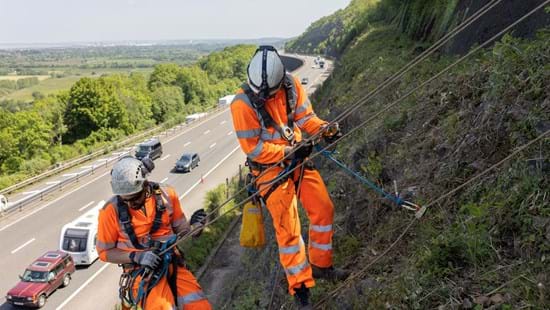 Geologists and engineers with a head for heights rock up for National Highways’ M5 survey work