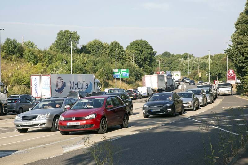 Congestion along the A358 in Somerset