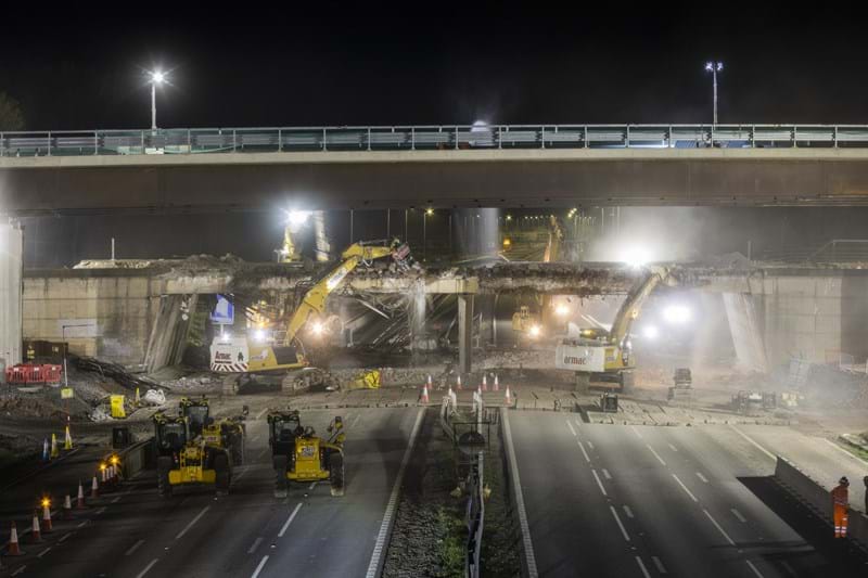 The old Solihull Road bridge being demolished