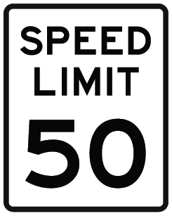 50 mph speed limit sign