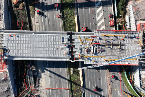 m25 junction 10 wisley lane bridge beam installation