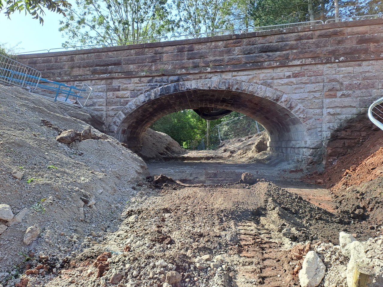 Infill removal work at Great Musgrave Bridge