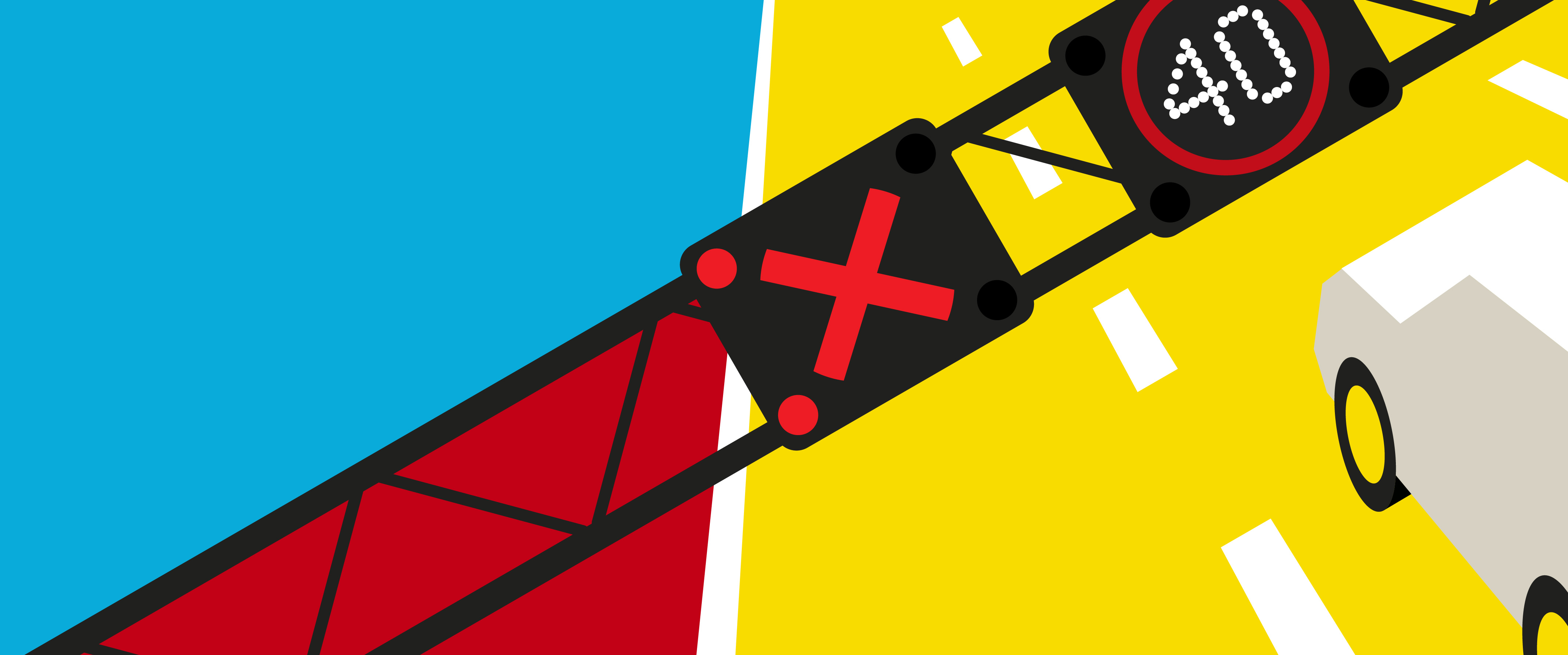 illustration of a red x sign on a gantry