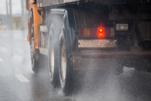 HGV in wet conditions