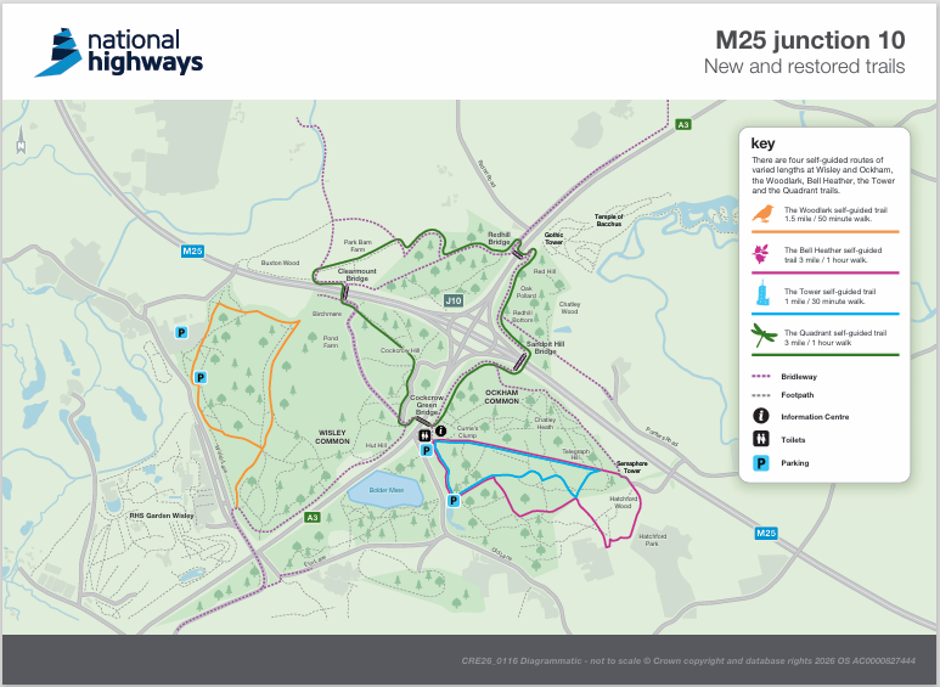 Map showing new and restored trails