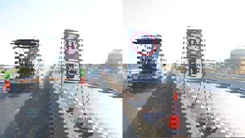 Highest safe speed in roadworks
