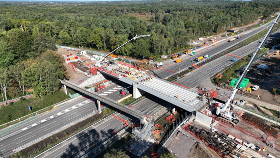 Bridge beam lift a major milestone on M25 project