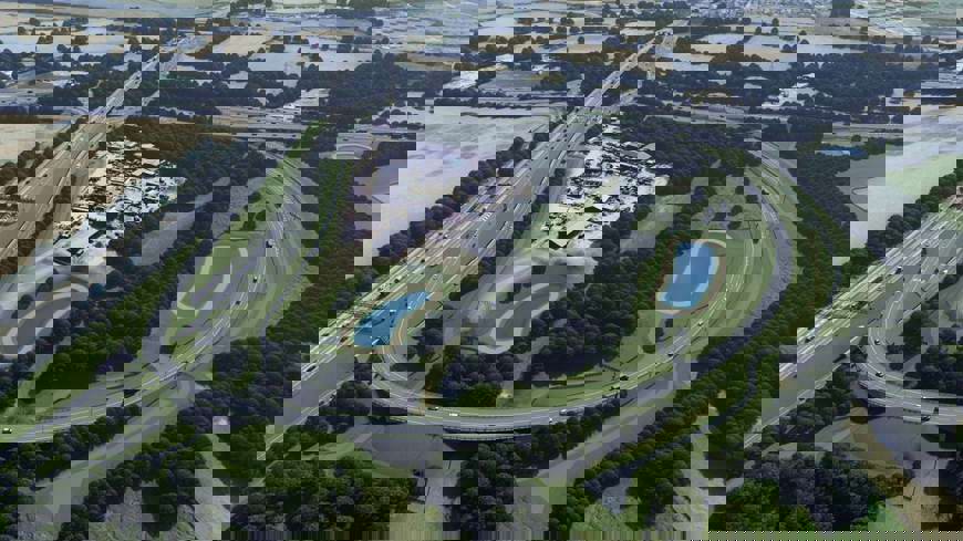 M25 junction 28 visualisation - M25 anti-clockwise to A12 eastbound loop road