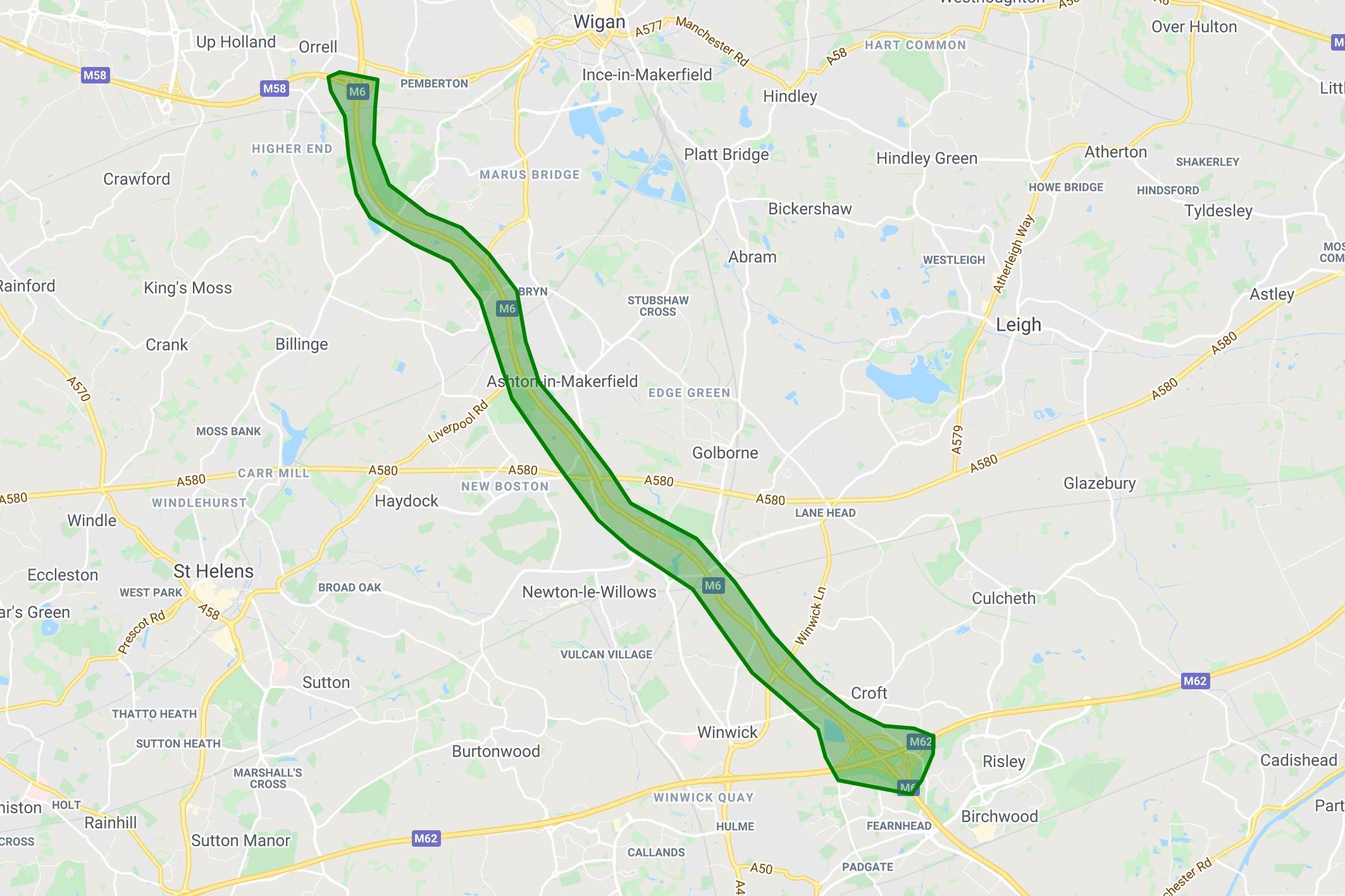 Click image to open M6 junction 21a to 26 feedback tool