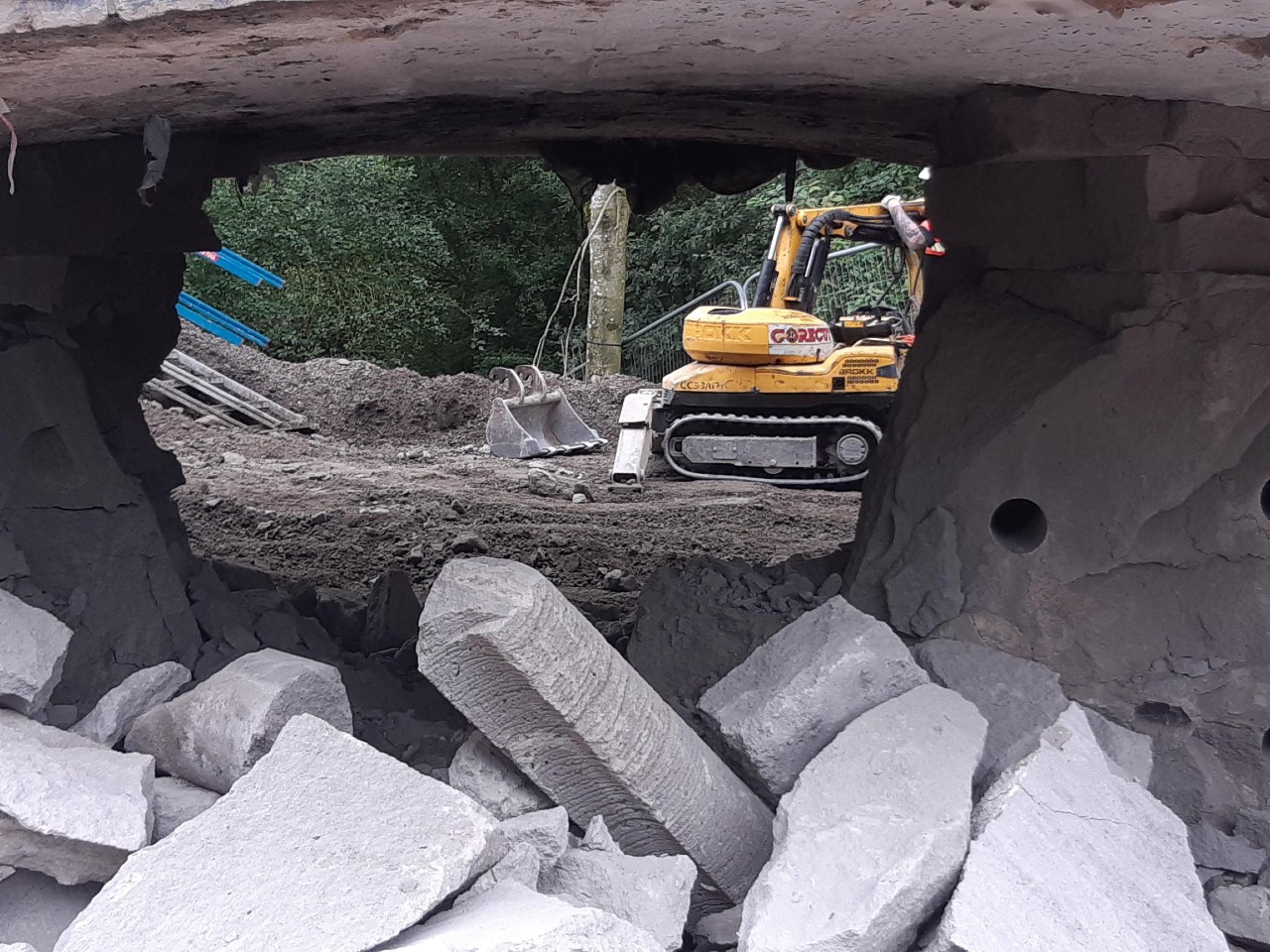 First view of opening beneath arch