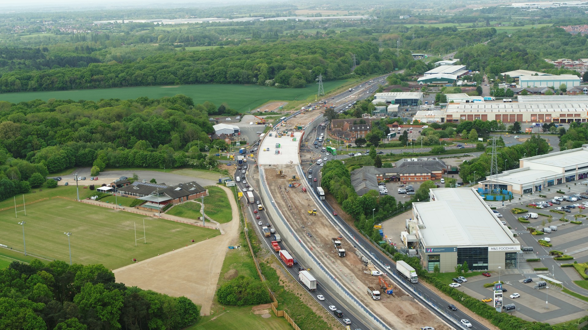 Aerial view of Binley Flyover