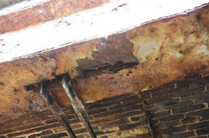 Elements of the old structure have corroded over time