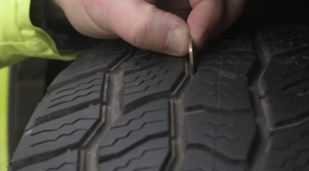Drivers should look out for cuts or wear on tyres and make sure they have a minimum tread depth of 1.6mm, which is the legal limit