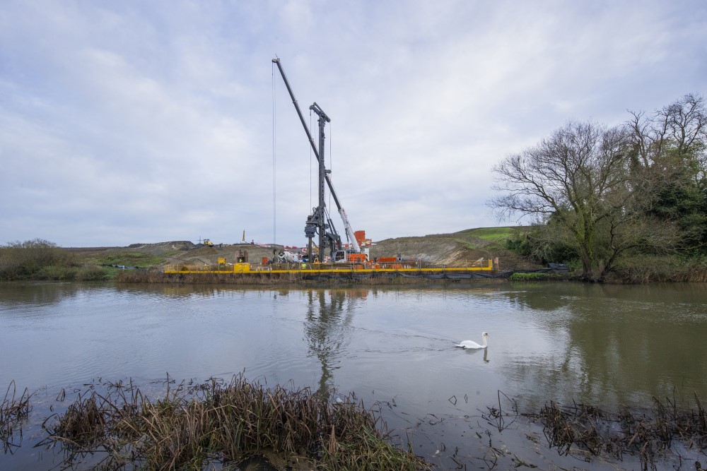 Building foundations for the Great Ouse viaduct