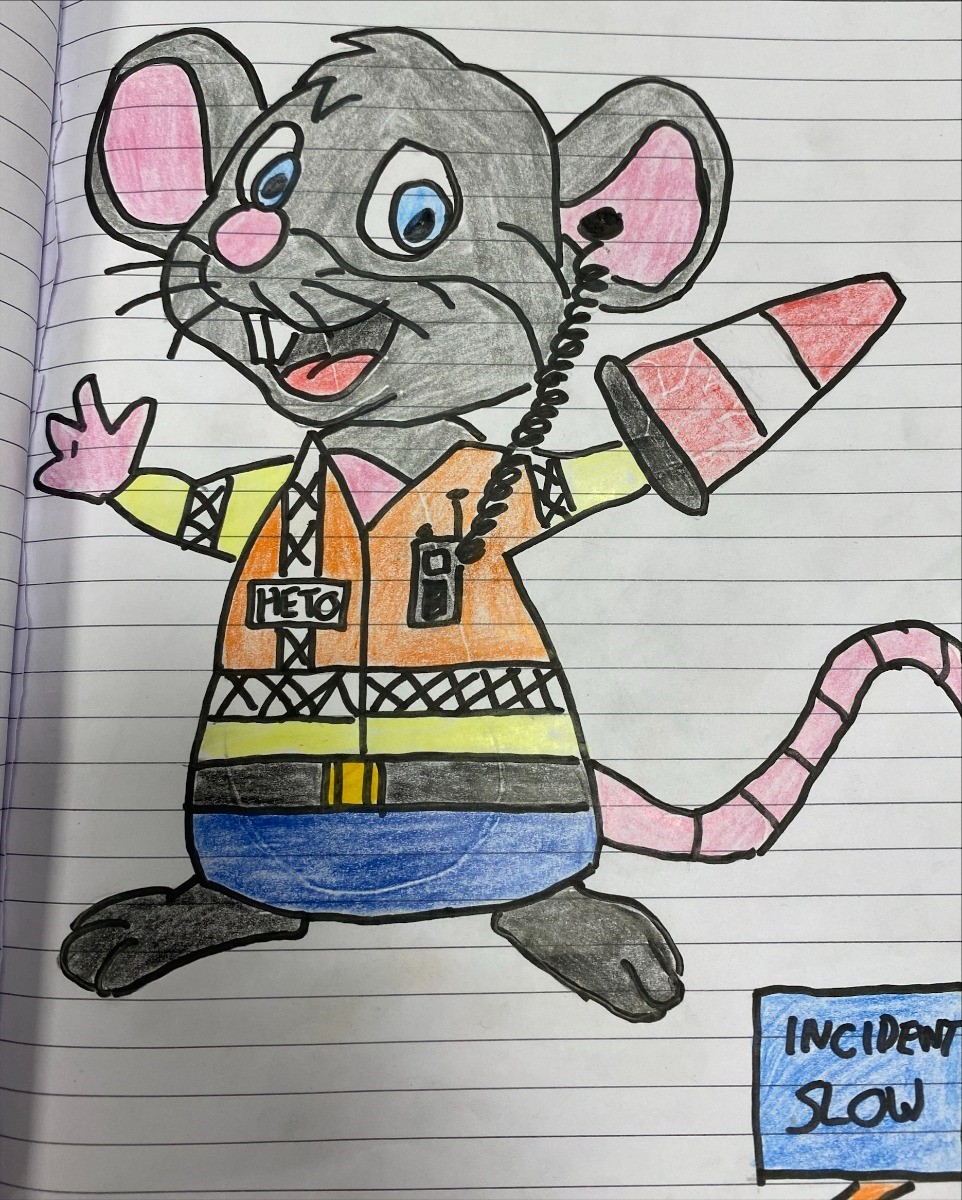 Caption: ‘Mitch the Mouse’ is the brainchild of National Highways traffic officer Kelly Rudge.