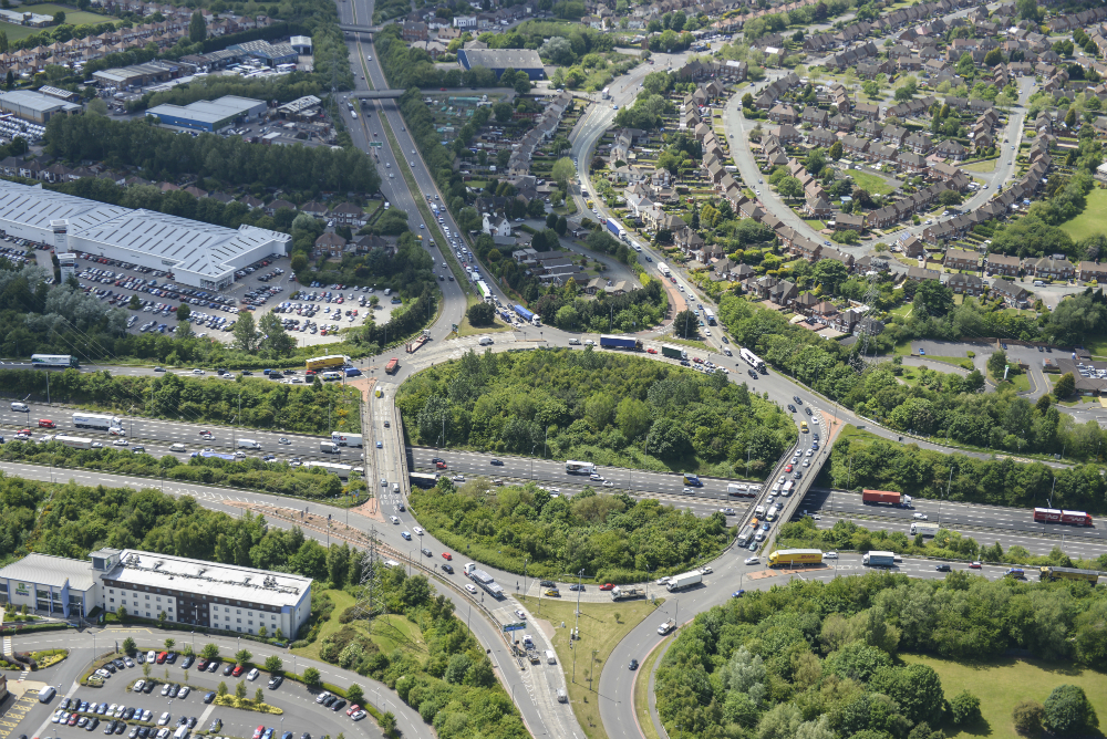 M6 junction 10 layout prior to works starting