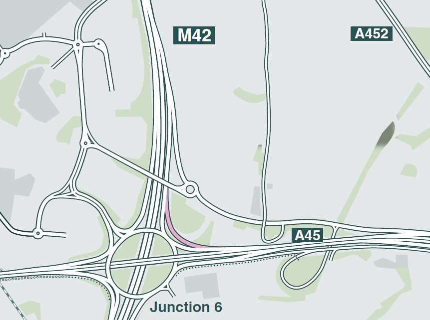 M42 East Way link map