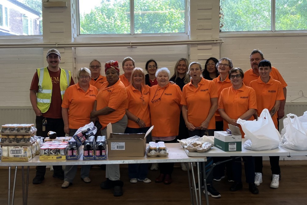 We helped the Bread and Butter Thing charity pack food orders and serve customers.