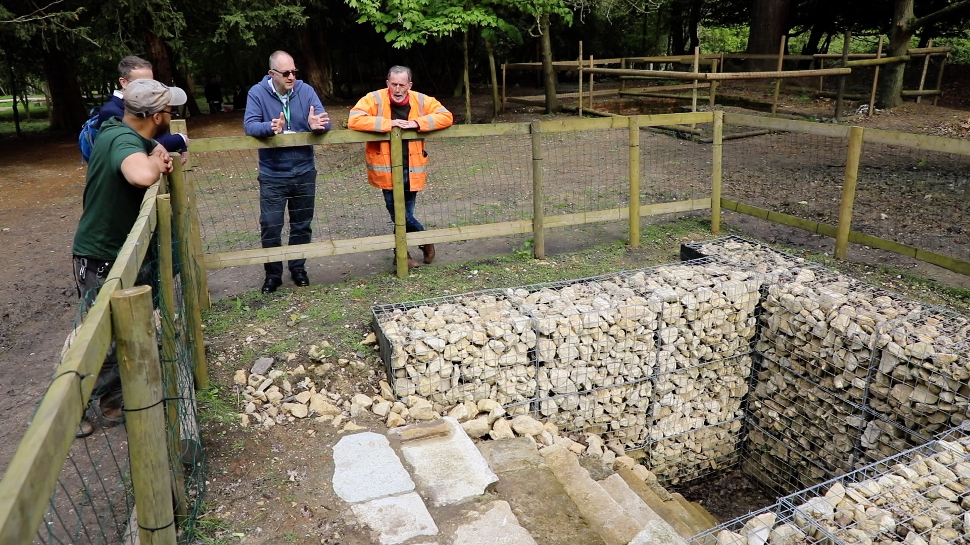 The cellar steps, one of the unearthed archaeological features of the old Dagnam Manor house