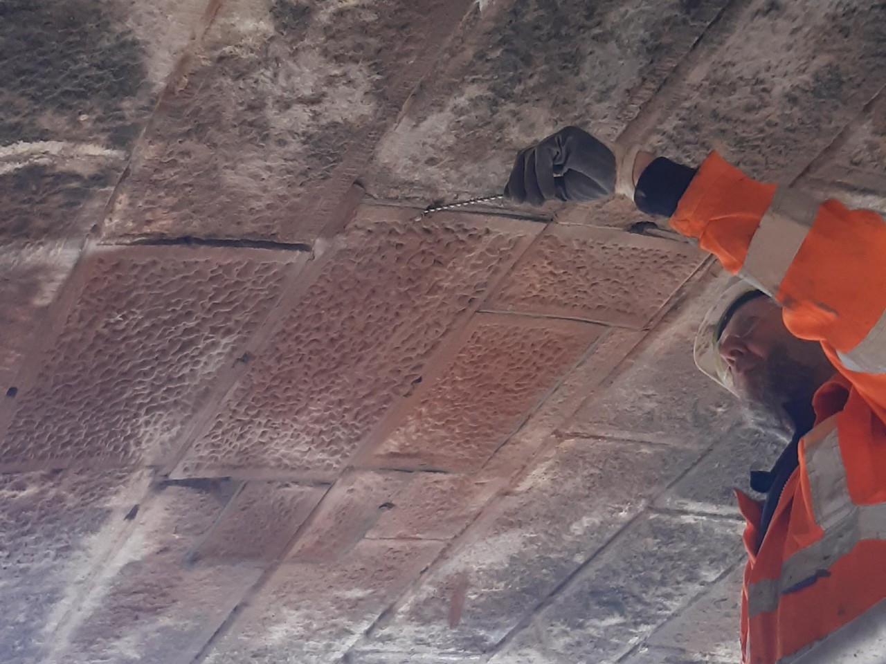 Stonework repairs to the arch