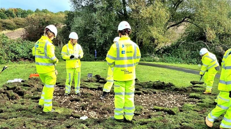A1 Scotswood to North Brunton construction team dig in to support community planting event