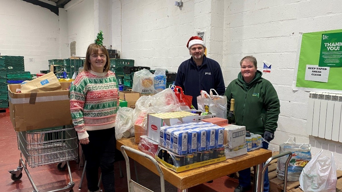 Caption: Staff from National Highways joined forces with the supply chain for the Christmas charity collection.