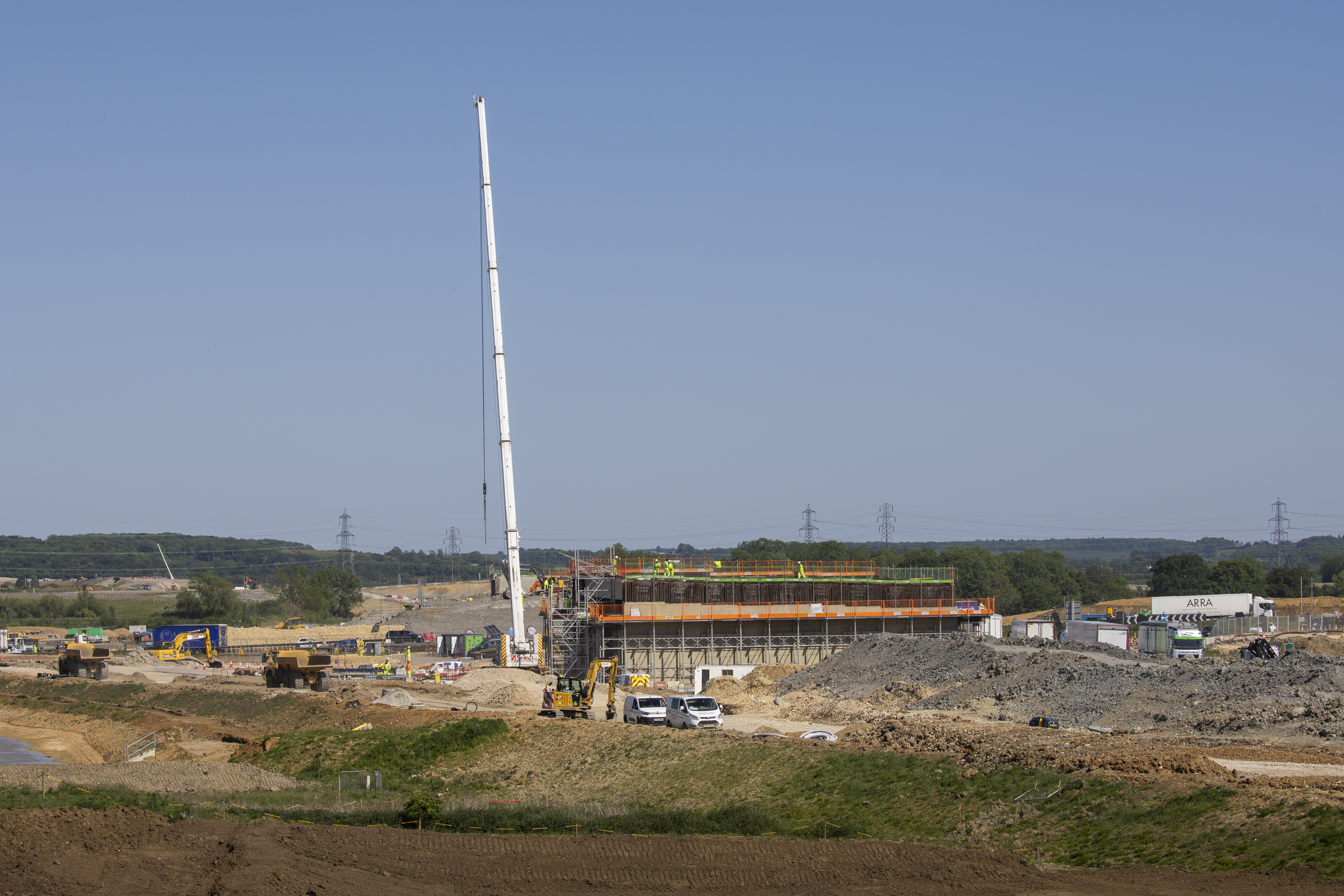 Construction work at Black Cat roundabout in May 2025