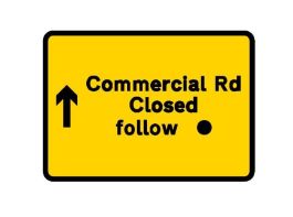 Commercial road closed diversion sign