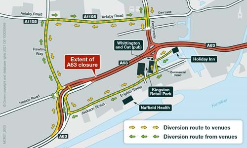 Holiday Inn diversion route