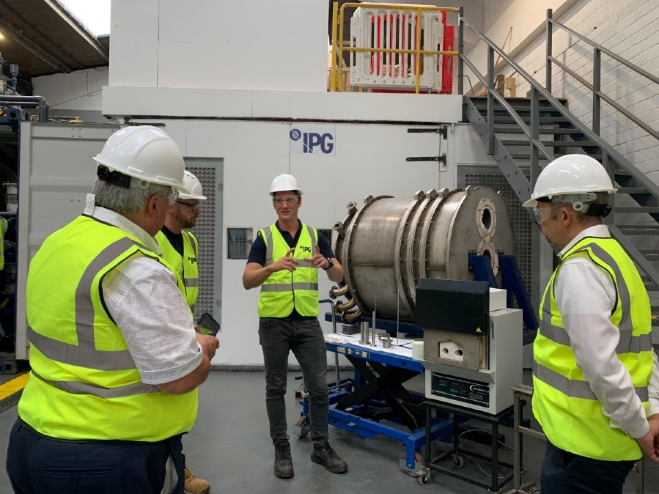 Brett Moolenschot, Senior Product Manager for IPG demonstrates to flameless combustion system to National Highways team.