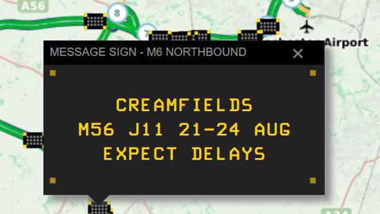 Driver advice ahead of annual Creamfields festival