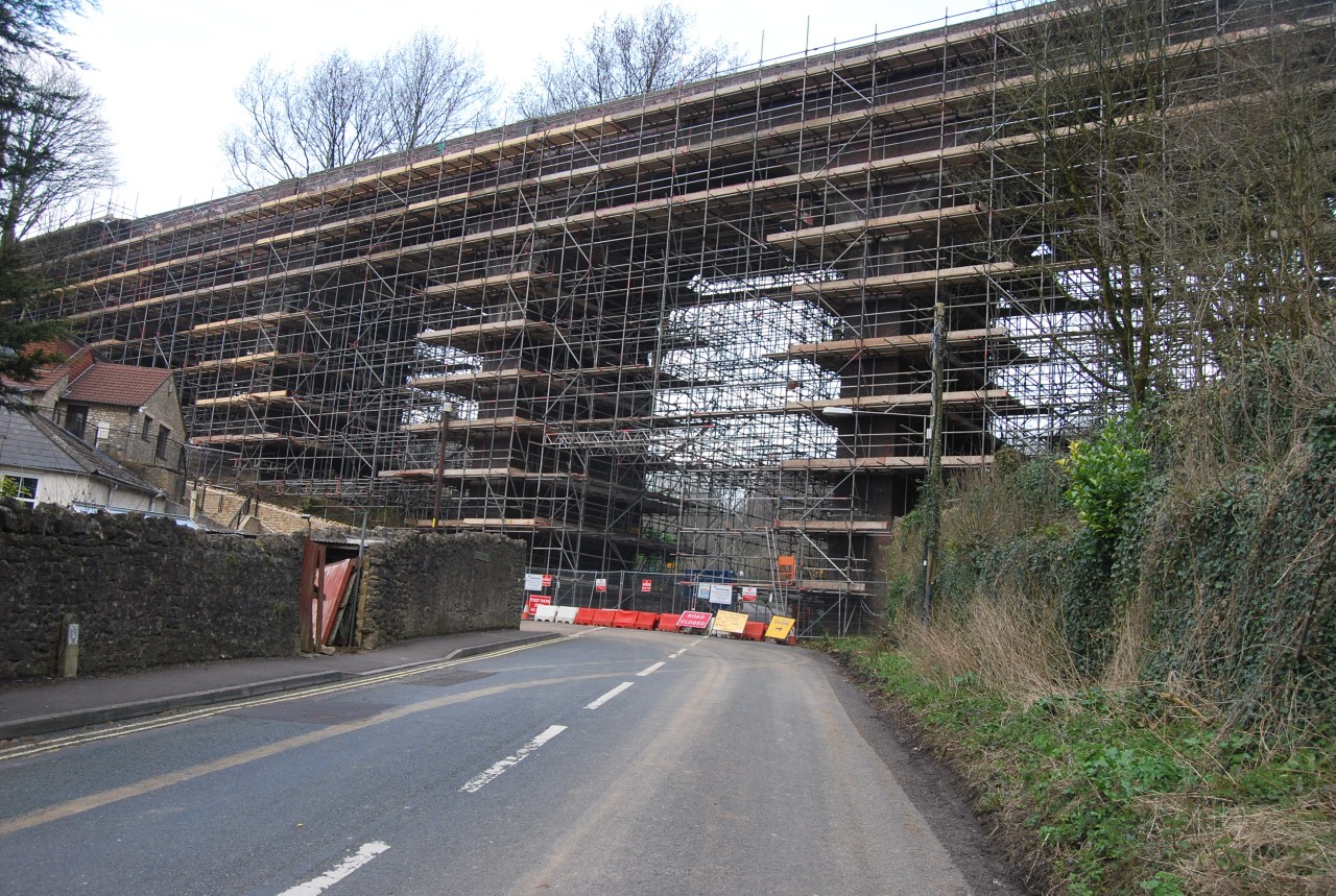 Scaffolding used during repair work in 2015