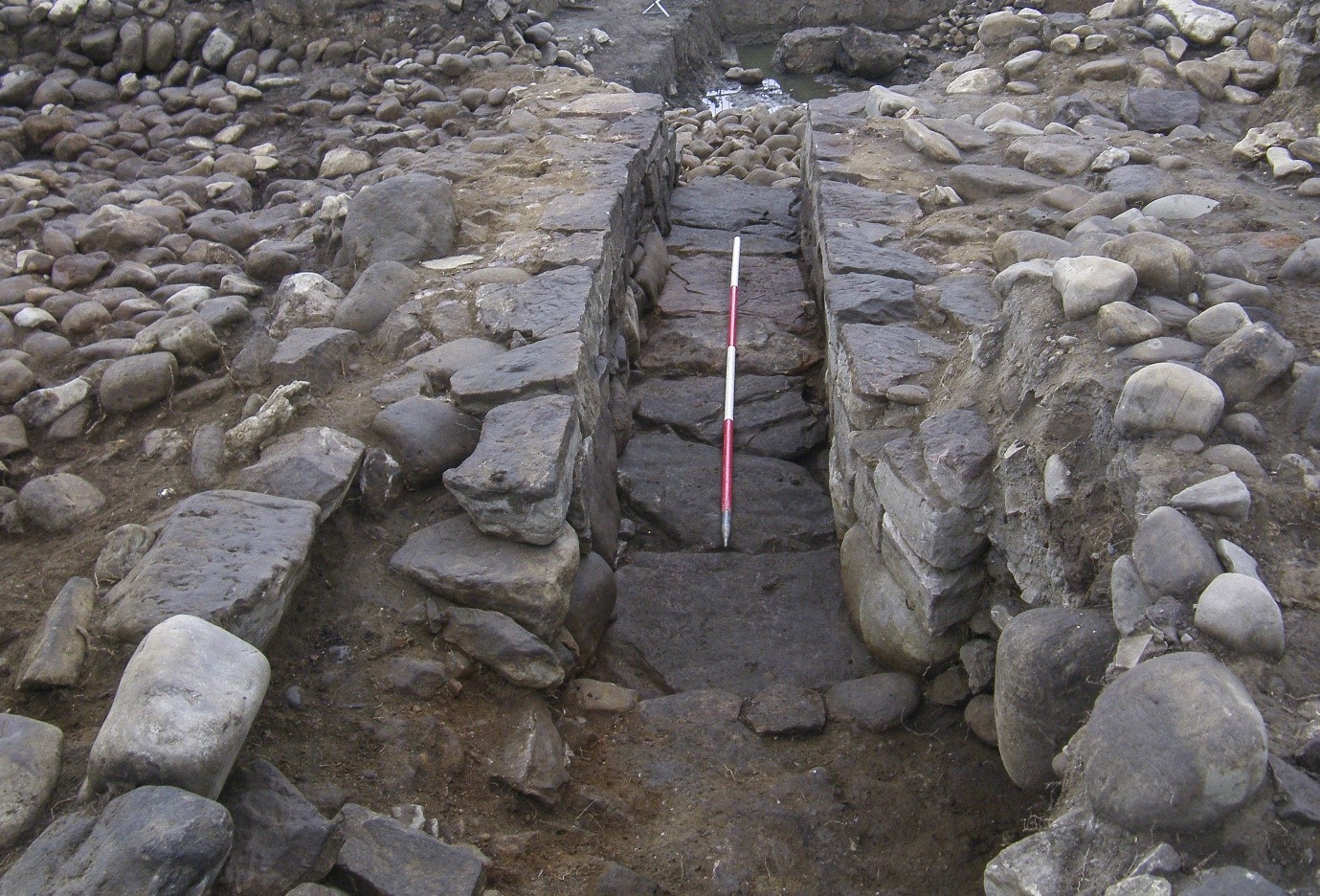 Roman drain serving the bathhouse at the mansion