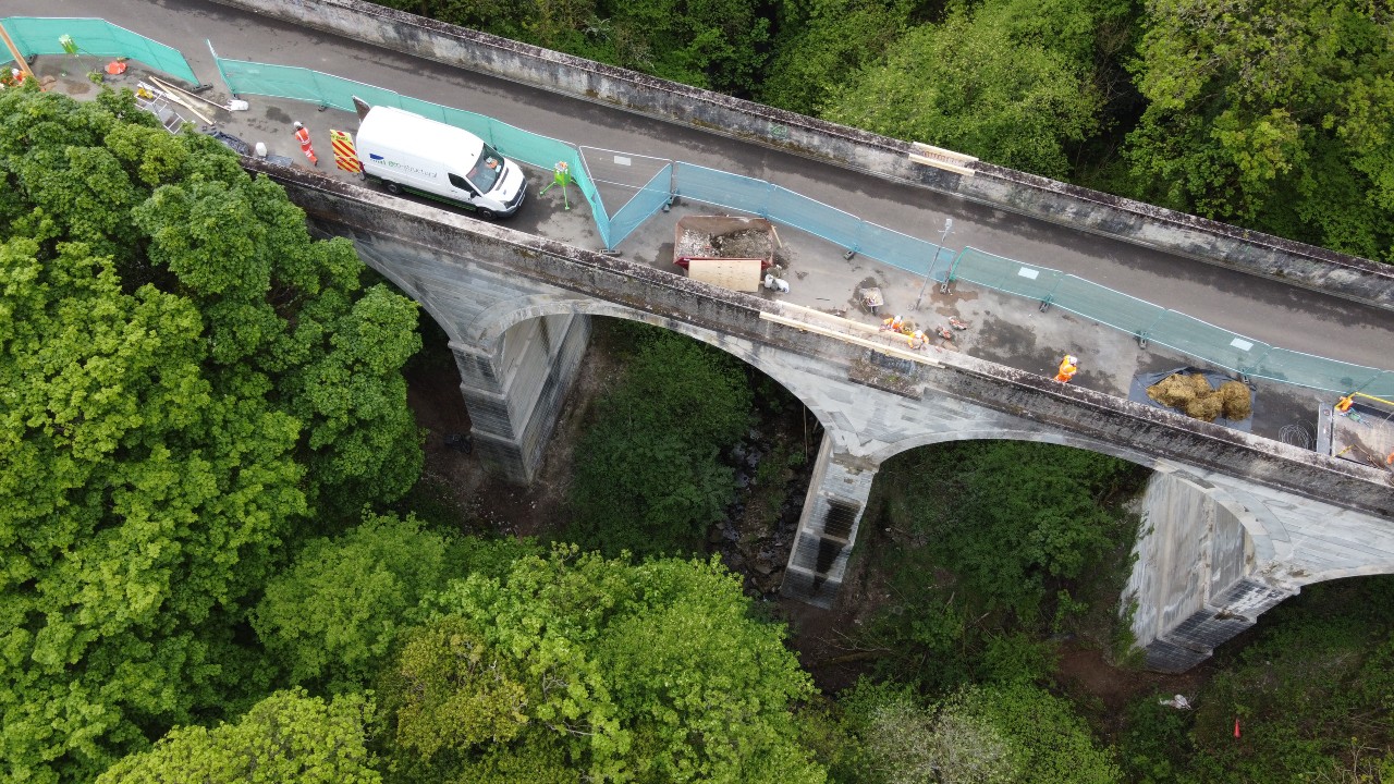 Parapet repairs under way during phase 2