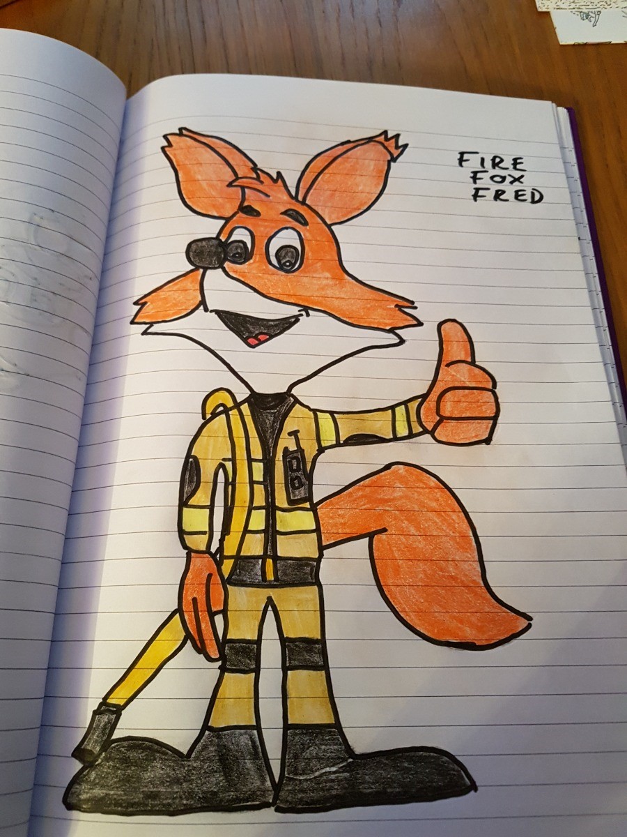 Caption: ‘Firefox Fred’ is one of the creatures Kelly has created.