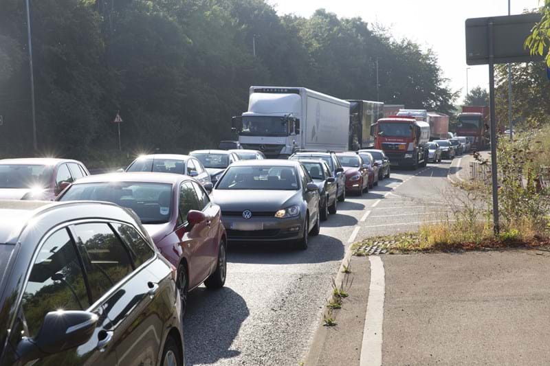 Congestion along the A358 in Somerset