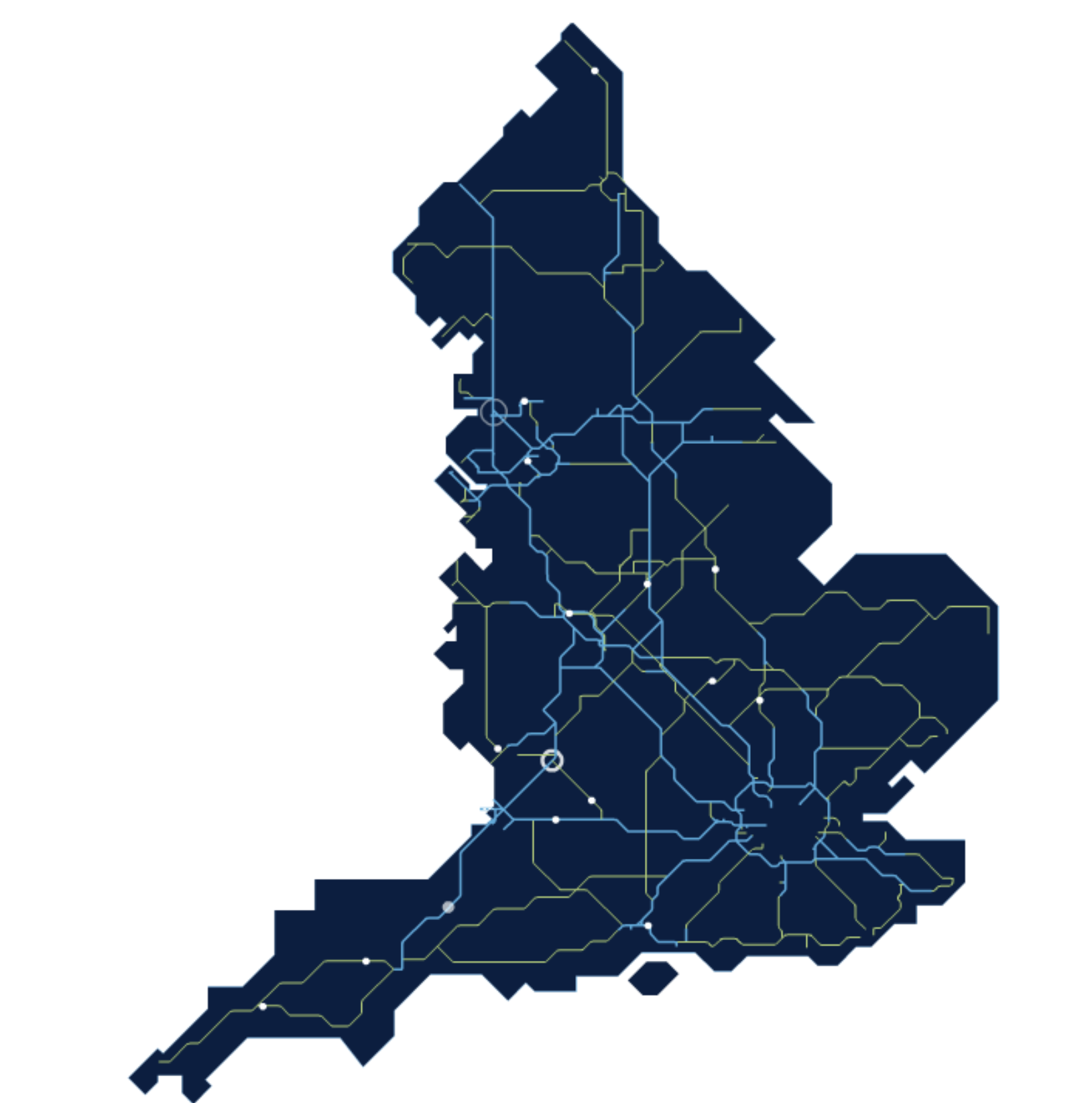 illustrative map of England's road network