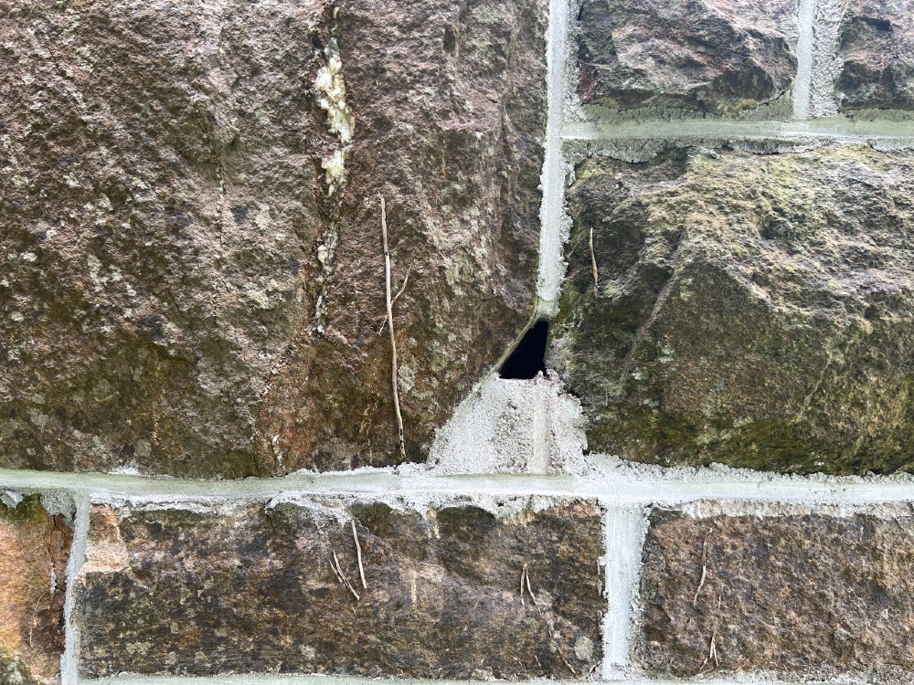 Gaps left in brick work for wildlife to use the structure as a habitat.