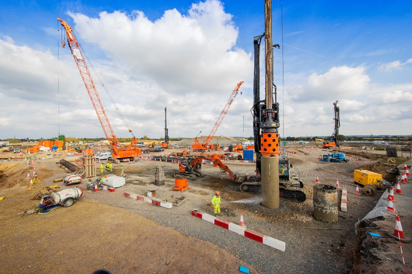 Construction progress at Black Cat Roundabout