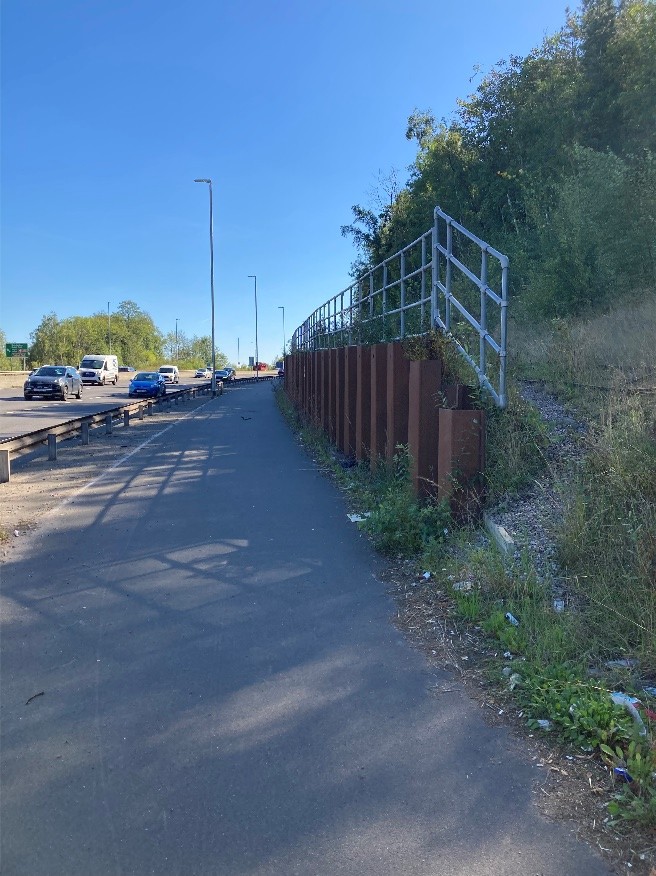 New shared cycle / footpath adjacent to the A500. Source: site visit September 2024