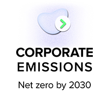 Corporate emissions icon - net zero by 2030