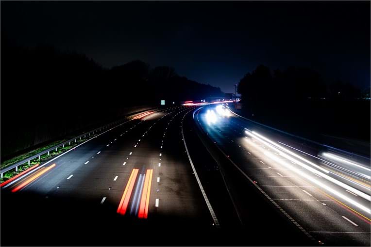 The new solar studs light the way for vehicles travelling on the M6