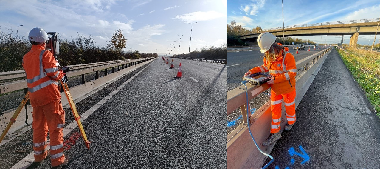Survey work taking place on the M5 southbound near Worcester.