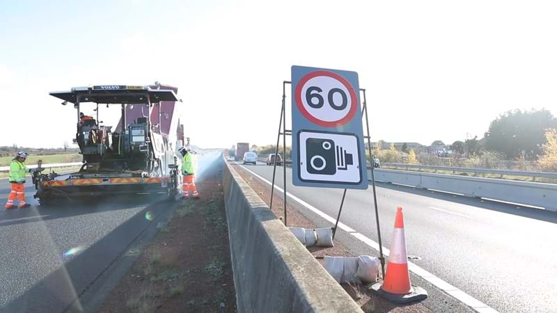 60mph speed limit through roadworks 