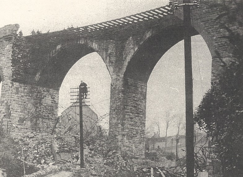 Bath Road viaduct after collapse in February 1946