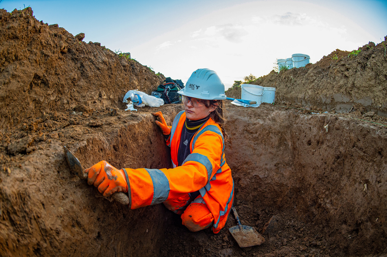 Archaeologist at the A27 Arundel scheme site